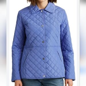 LAUREN RALPH LAUREN FRENCH BLUE MED JACKET QUILTED LIGHTWEIGHT Water Resist.